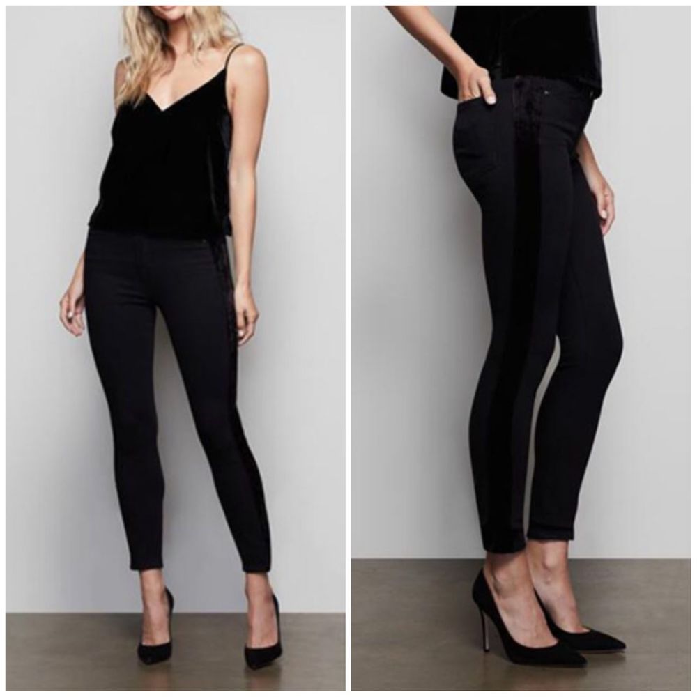Good American Good Legs Velvet Tuxedo Jeans 10 /30
